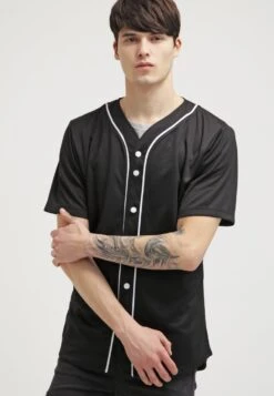 URBAN CLASSICS Baseball- Camicia - Black/White